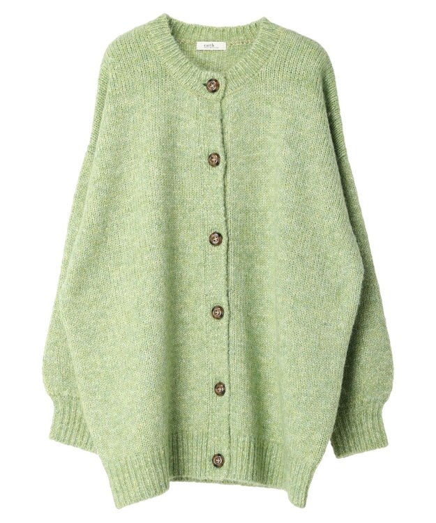 earth music&ecology ファンシーヤーンメランジカーディガン Green