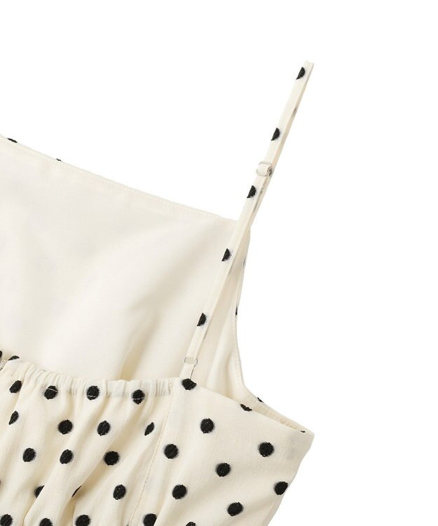 YECCA VECCA ドット柄バルーンキャミワンピース Ivory