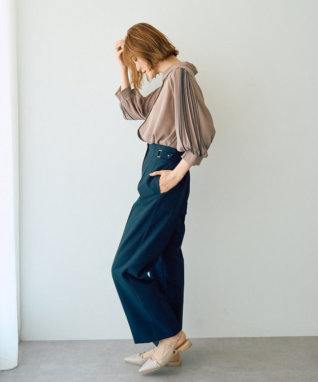 YECCA VECCA サイドベルテッドパンツ Navy