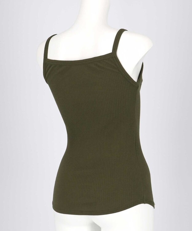 une nana cool 綿100% リブ編みコットン キャミソール OV