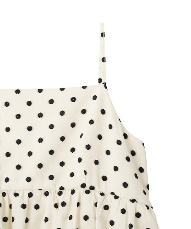 YECCA VECCA ドット柄バルーンキャミワンピース Ivory