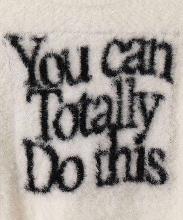 WEGO シャギーロゴコンパクトニット ホワイトアイボリー