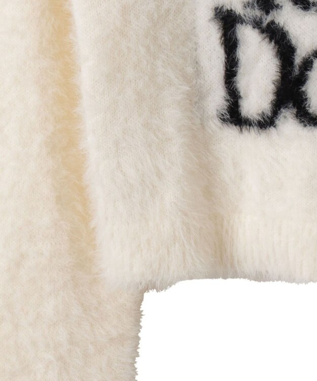 WEGO シャギーロゴコンパクトニット ホワイトアイボリー