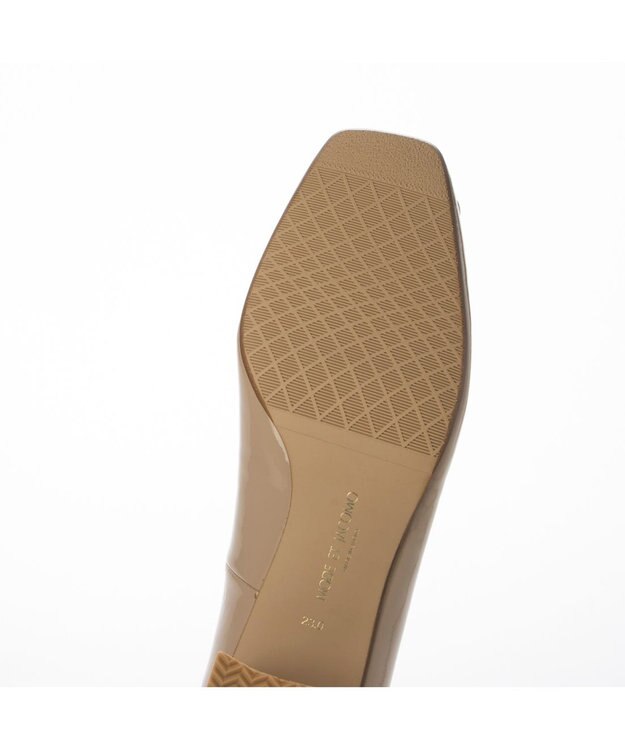 MODE ET JACOMO <MODE ET JACOMO>【レイン対応】バックルモチーフスクエアトゥパンプス ベージュエナメル