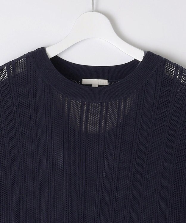 自由区 【ワコールコラボ】【カタログ掲載・洗える】レーシーニット ドレス ネイビー