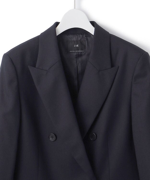23区 【セットアップ対応】TWサキソニー ダブル ジャケット ネイビー系
