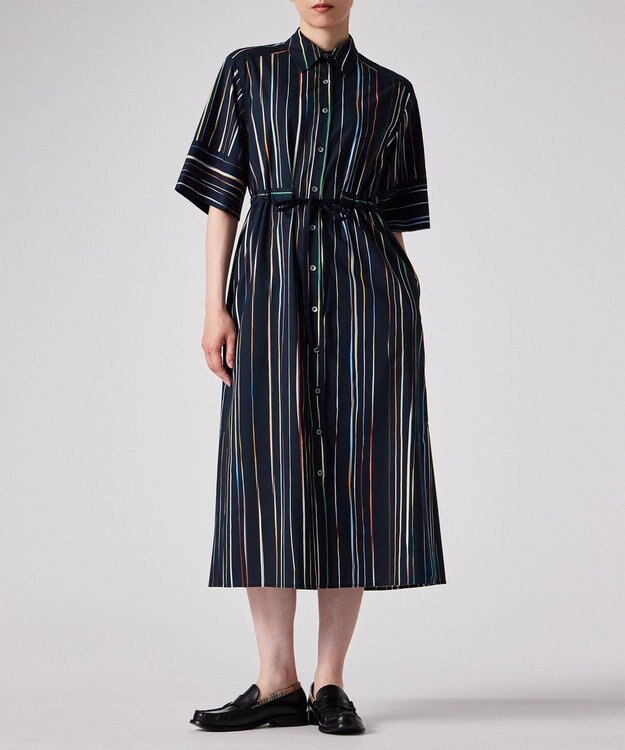 Paul Smith Signature Pinstripe シャツワンピース ネイビー