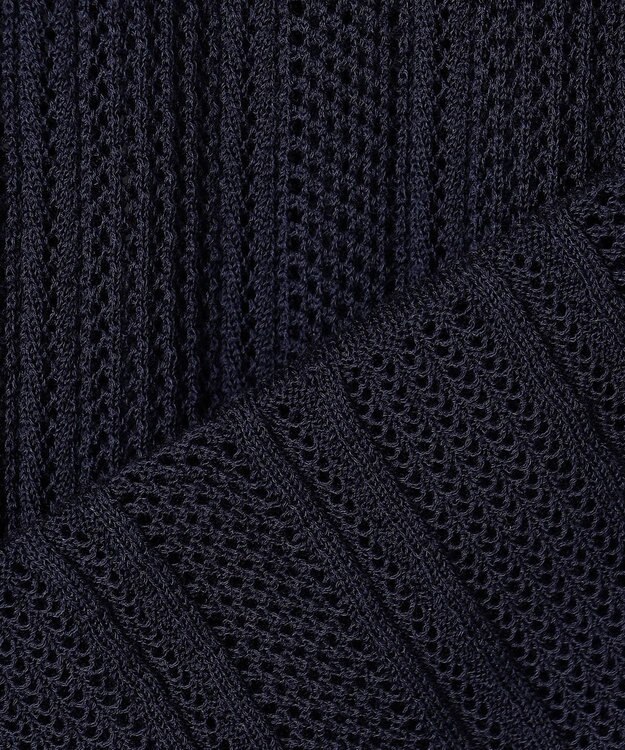 自由区 【ワコールコラボ】【カタログ掲載・洗える】レーシーニット ドレス ネイビー