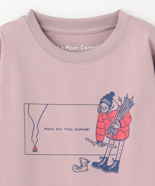 SHARE PARK LADIES 【KIDS】吸水速乾 フロントプリントTシャツ スモークピンク