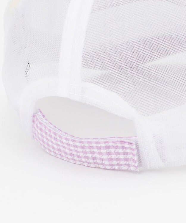 ANY KIDS リボン メッシュ キャップ ラベンダー×ギンガムチェック