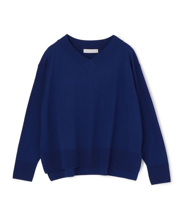 UNFILO L マイビューティニット Vネック ディープブルー