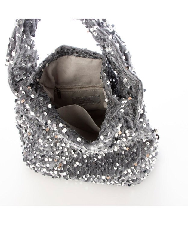 UNBILLION カシュカシュ cachecache / スパンコールドロストワンハンドルバッグ シルバー