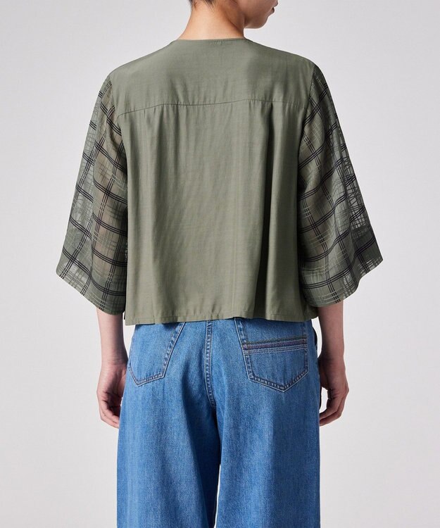 Paul Smith シアー チェック ブラウス カーキ