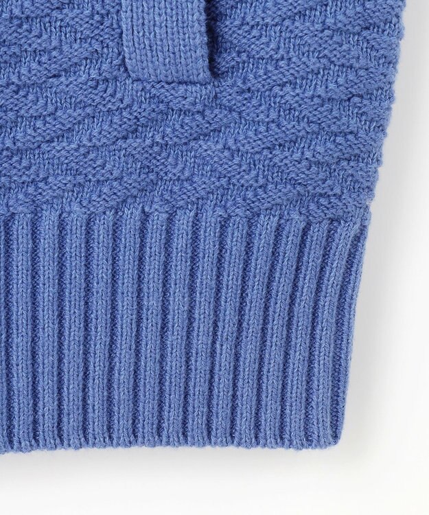 JOSEPH ABBOUD 【25SS・洗える】バルキーニット ブルゾン ダルブルー系