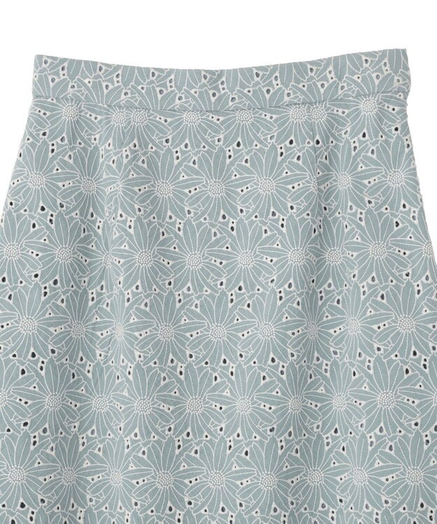 YECCA VECCA フラワーレースロングナロースカート Light Blue