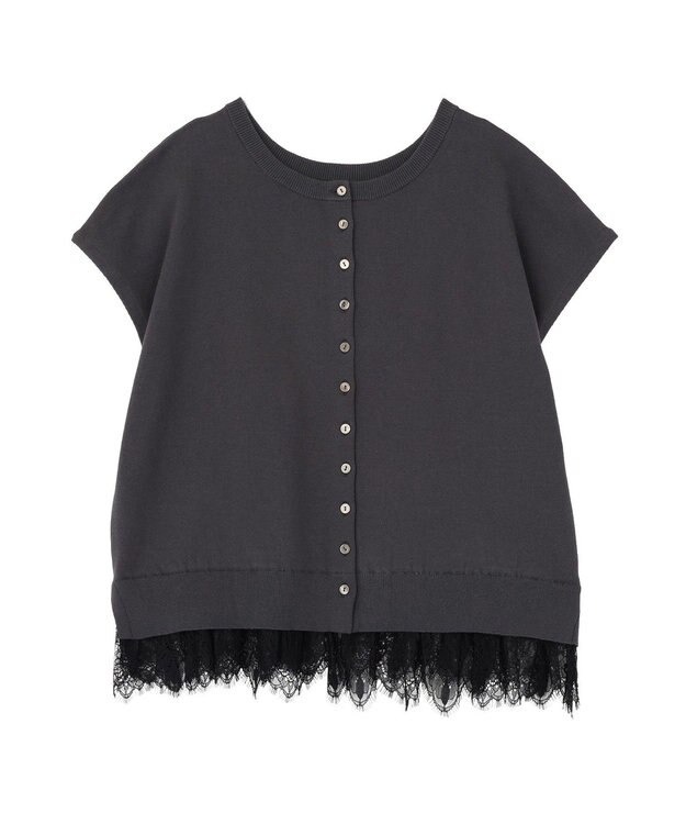 AMERICAN HOLIC 【前後2WAY】裾レースベスト Charcoal Gray
