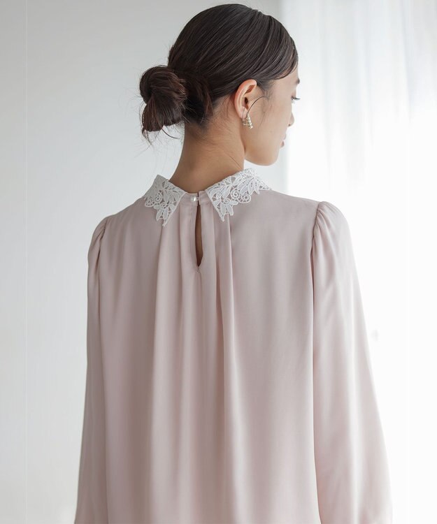 組曲 S 【WEB限定・2WAY】ジョーゼットシフォンレース襟 ブラウス ピンク系