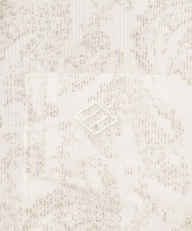 JOSEPH ABBOUD 【ソフトな着心地】ペイズリー柄 コーデュロイシャツ ホワイト系6