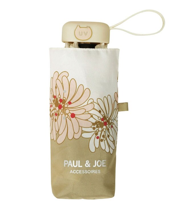 MOONBAT 【UVカット/コンパクト】ポール & ジョー (PAUL & JOE ACCESSOIRES) 折りたたみ雨傘 クリザンテーム ベージュ