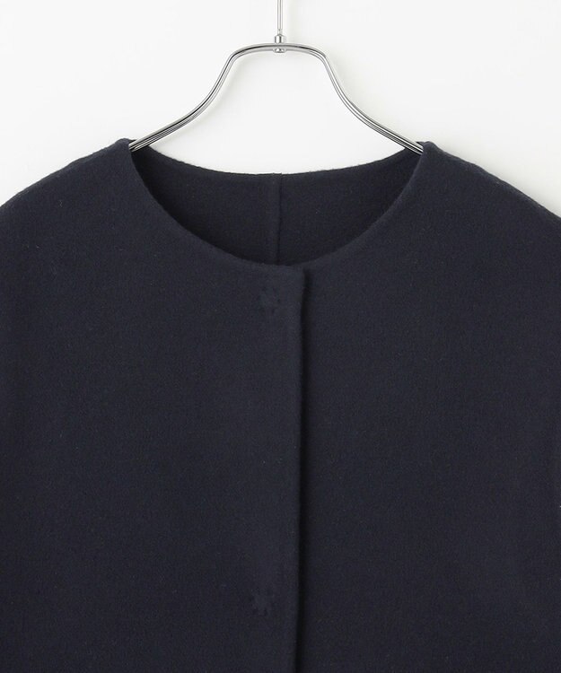 #Newans バックペプラムダブルフェイスジレ ネイビー