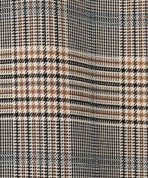 J.PRESS LADIES 【洗える】PL/Visストレッチチェック セミワイド パンツ グレー系3