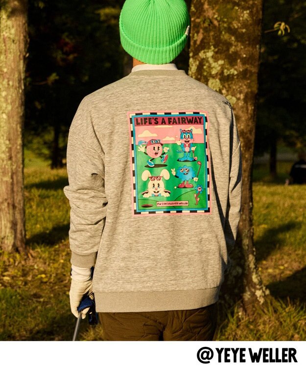 PW CIRCULUS 【UNISEX】【コラボアイテム】Yeyeコラボ スウェット ゴルフ グレー系
