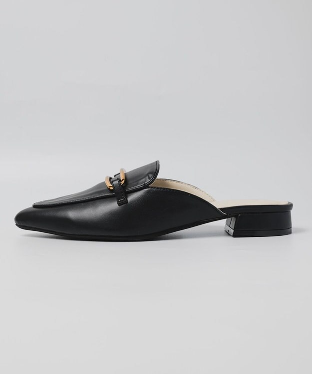 BONTRE 【PRECIEUX JOUET/プレシュウジュエ】メタルパーツポインテッドトゥミュール ブラック