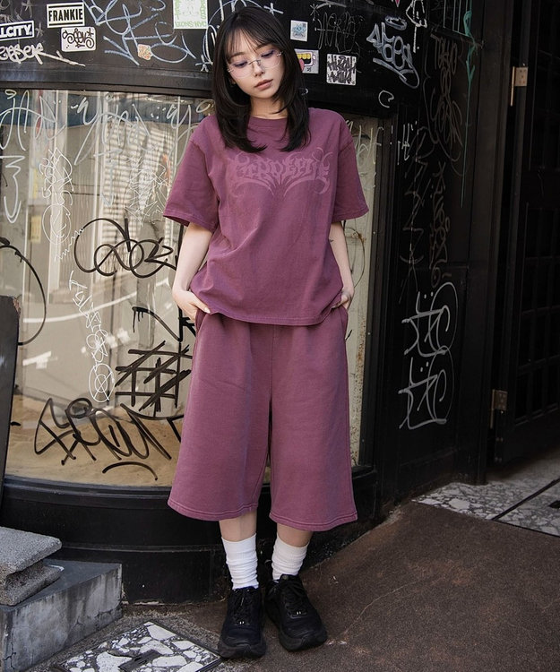 WEGO 【ユニセックス着用ITEM】ピグメントグラフィックT（SS） ピンク