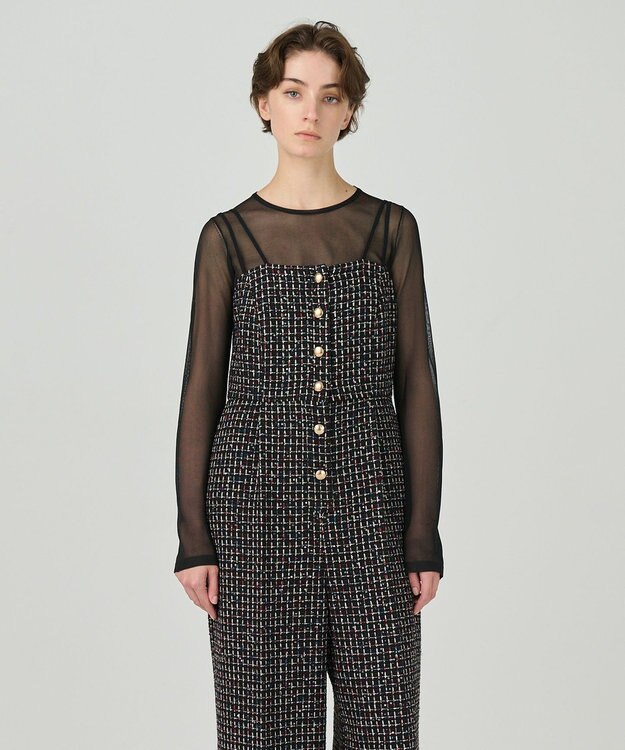 GRACE CONTINENTAL ツイードサロペット マルチ