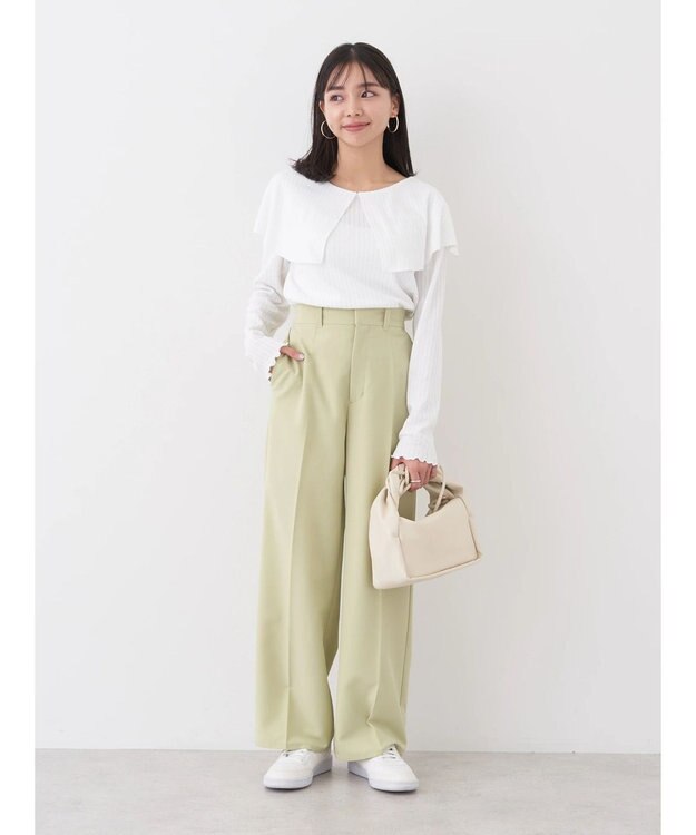 earth music&ecology Ｔ／Ｒストレートパンツ Light Green