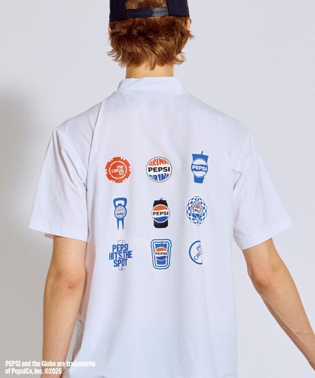 PW CIRCULUS 〈Pepsiコラボ〉【UNISEX】Pepsi 9-LOGO モックネックT ホワイト系