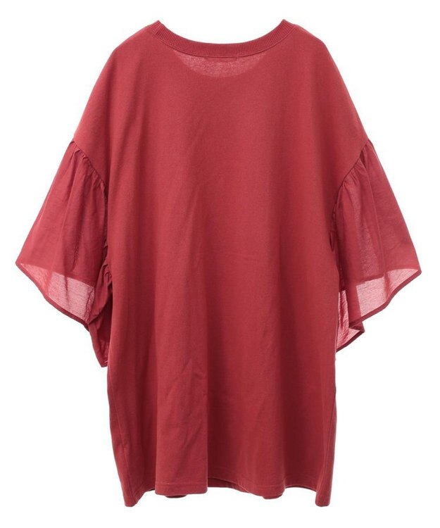 Green Parks ドッキングフレアスリーブロゴチュニック Red