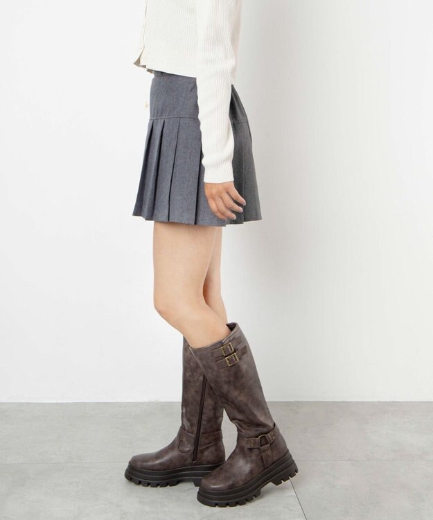 WEGO 厚底エンジニアロングブーツ ブラウン