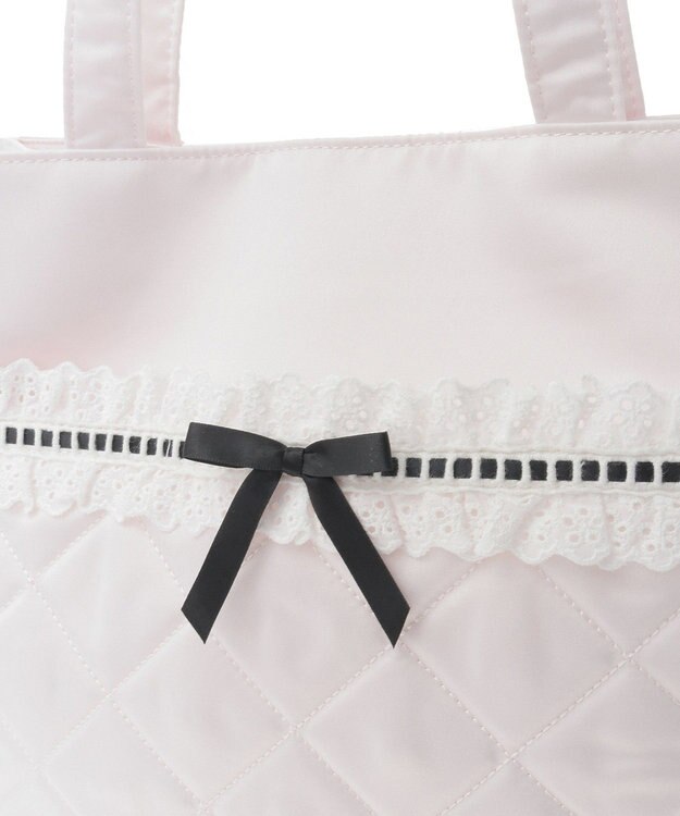 Maison de FLEUR コットンフリルスクエアトート Pink