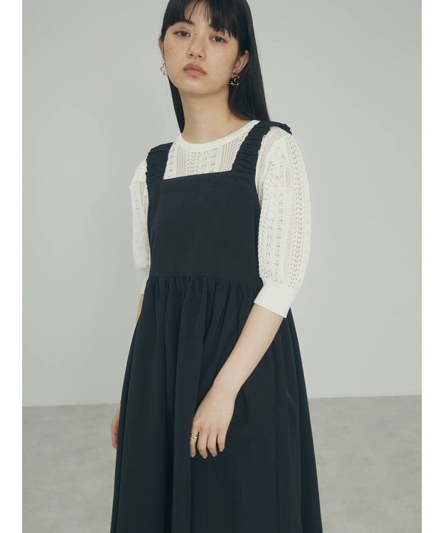 Green Parks ａ．透かし柄ニットプルオーバー Off White