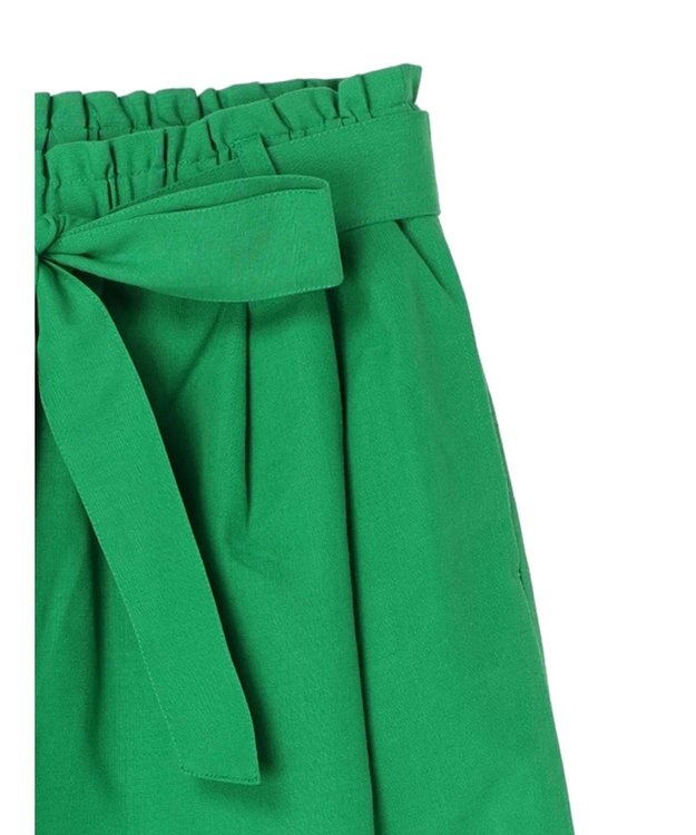 Green Parks 綿麻混リボン付ワイドパンツ Light Green