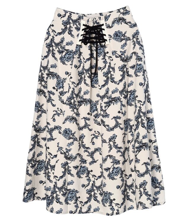 earth music&ecology バックレースアップスカート Ecru