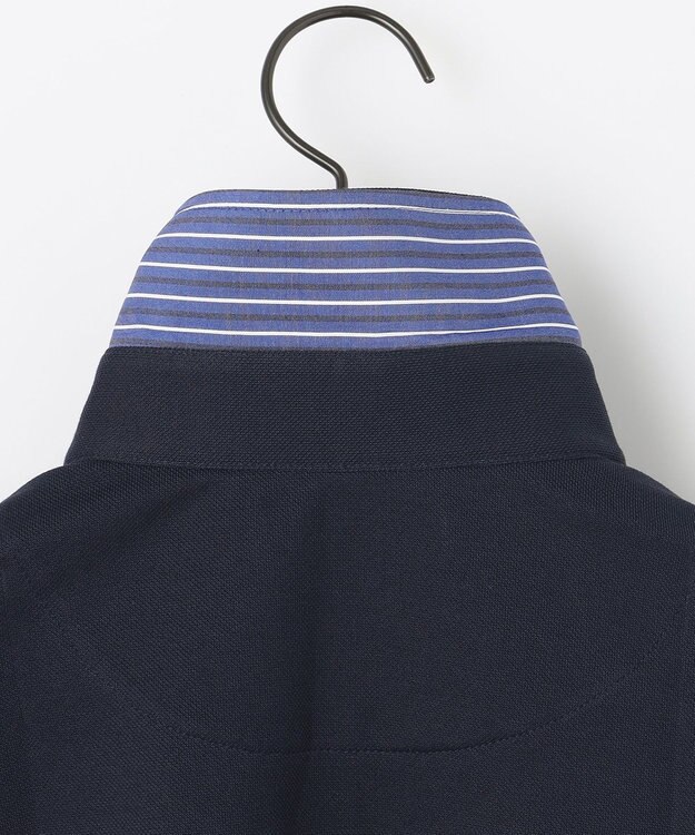 JOSEPH ABBOUD MOUNTAIN 【速乾】WEB/一部店舗限定  シャンブレーポロシャツ ネイビー系