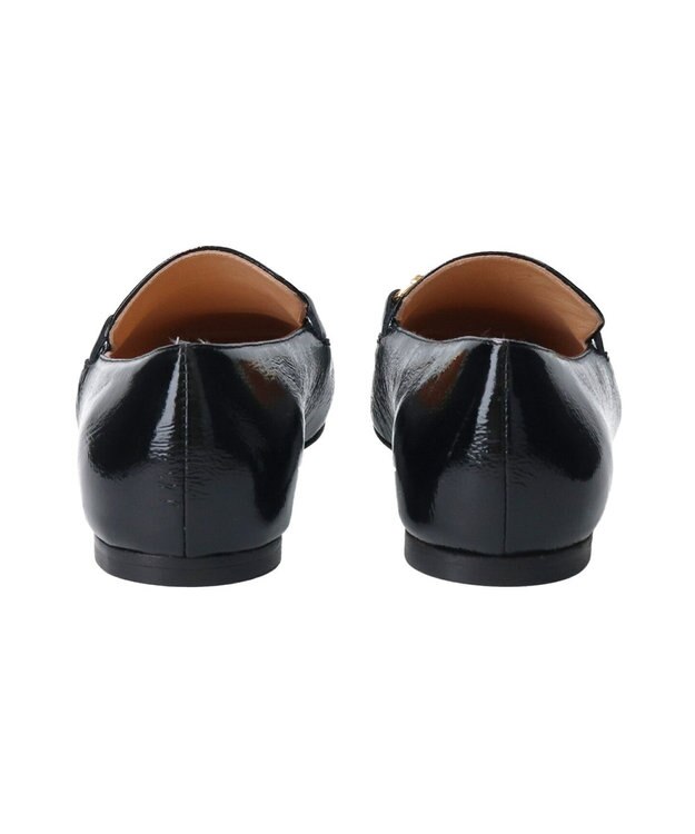 INTER-CHAUSSURES 【FABIO RUSCONI】スクエアトウサケットビットローファー ブラックエナメル