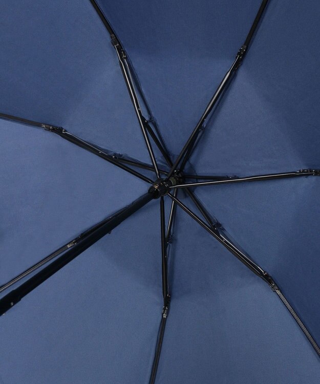 MOONBAT 【WEB限定】POLO RALPH LAUREN)（ポロ ラルフローレン）ワンポイントポロポニー×裾ボーダー 折りたたみ傘 ネイビーブルー