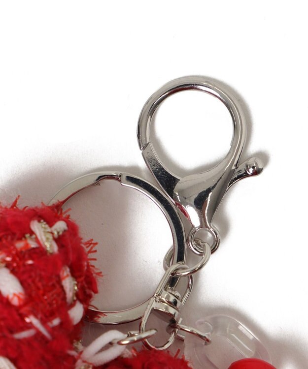 WEGO ツイードビッグハートキーホルダー レッド