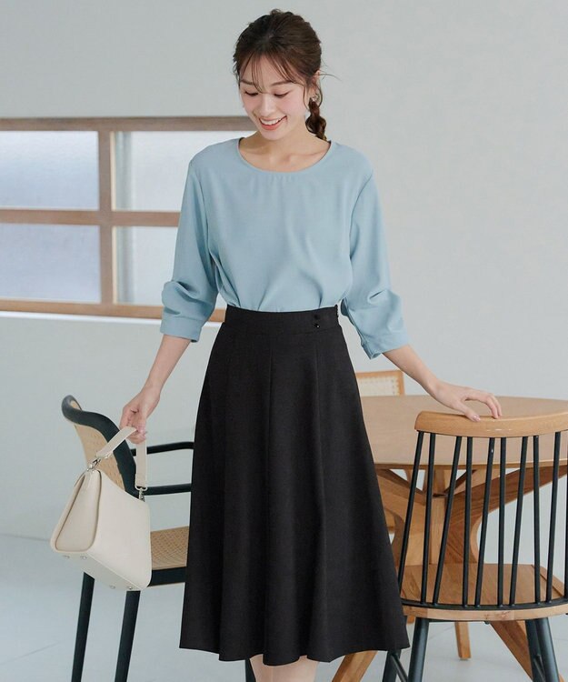 Tiaclasse ポンチフレアスカート ブラック