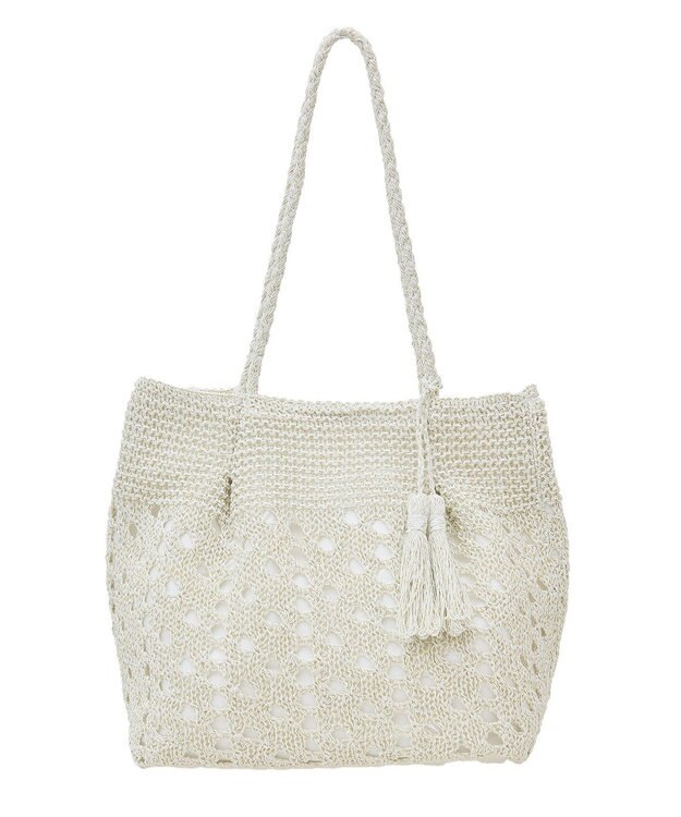 Green Parks ・ＱＵＯＮ　マクラメメタルトート Off White