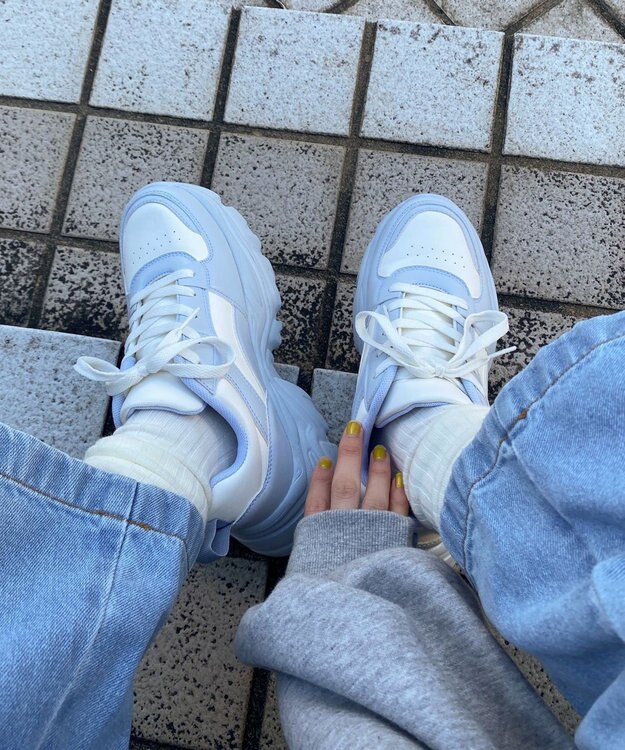 WEGO 厚底ボリュームダッドスニーカー サックス