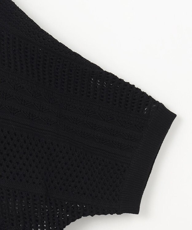 23区 S 【洗える】レーシーパターン ニット ブラック系