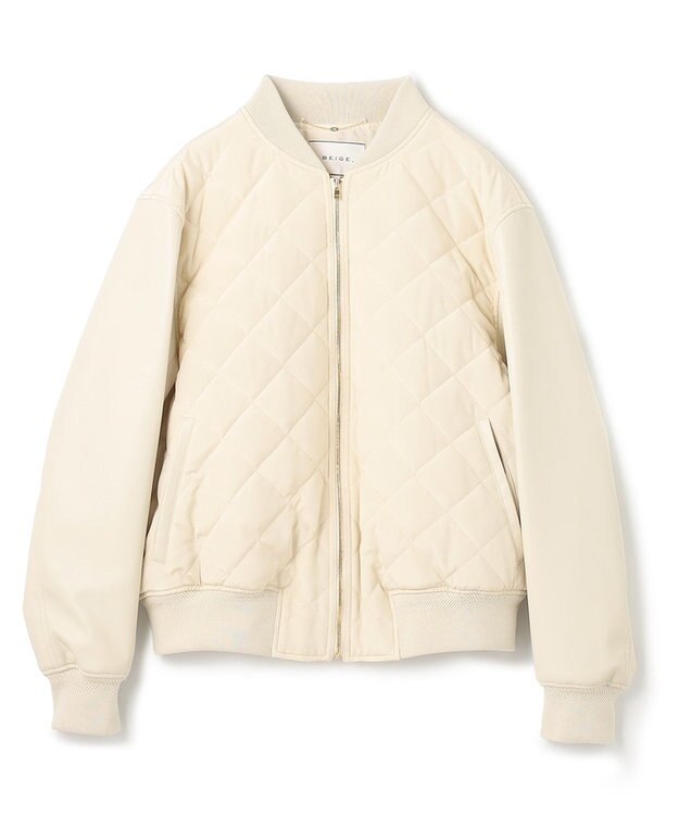 BEIGE， PEONY / スタジアムジャンパー Ecru x Ecru