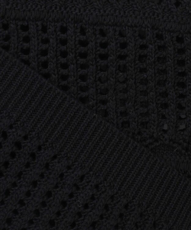 23区 S 【洗える】レーシーパターン ニット ブラック系