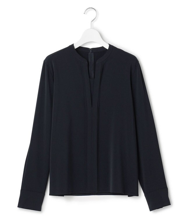 ICB L Fied キーネック ブラウス ネイビー