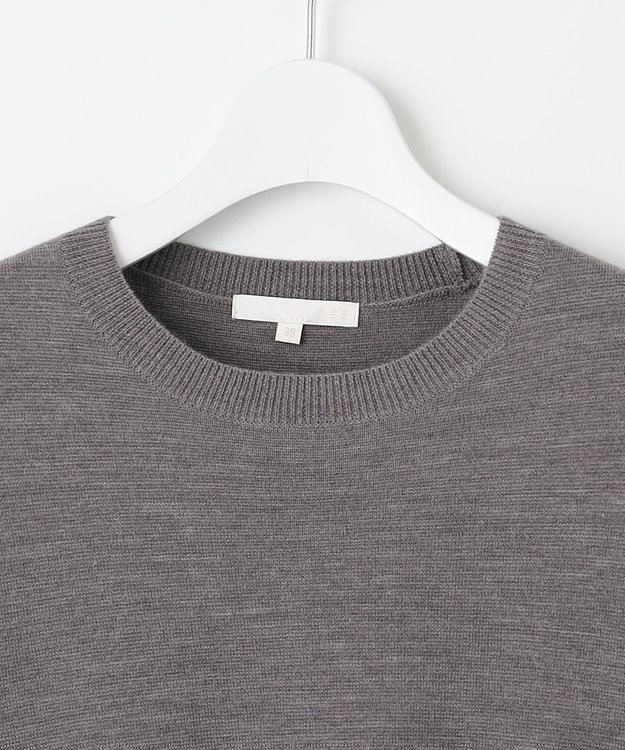 自由区 【カタログ掲載】ウールミラノ異素材 ワンピース グレー