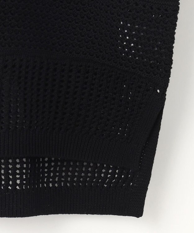 23区 S 【洗える】レーシーパターン ニット ブラック系